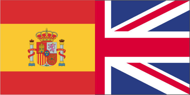 Imagen de la bandera de España y Reino Unido